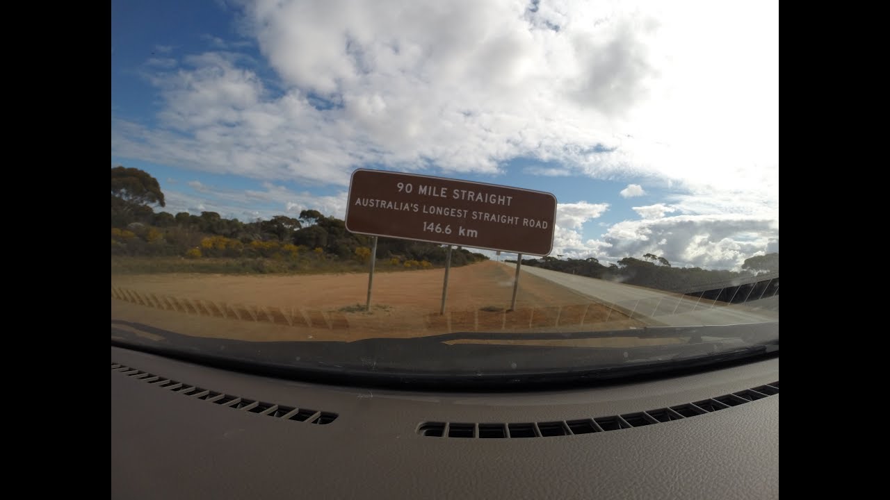 Australia's longest straight road - 146,6km - The Nullarbor Plain, Eyre Highway - Time Lapse