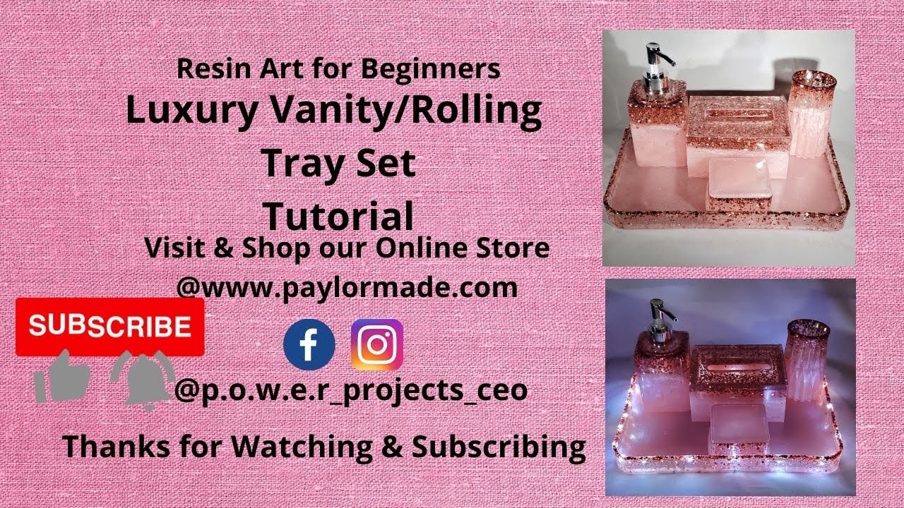 Resin Art for Beginners. Luxury Vanity/Rolling Tray Set Tutorial
