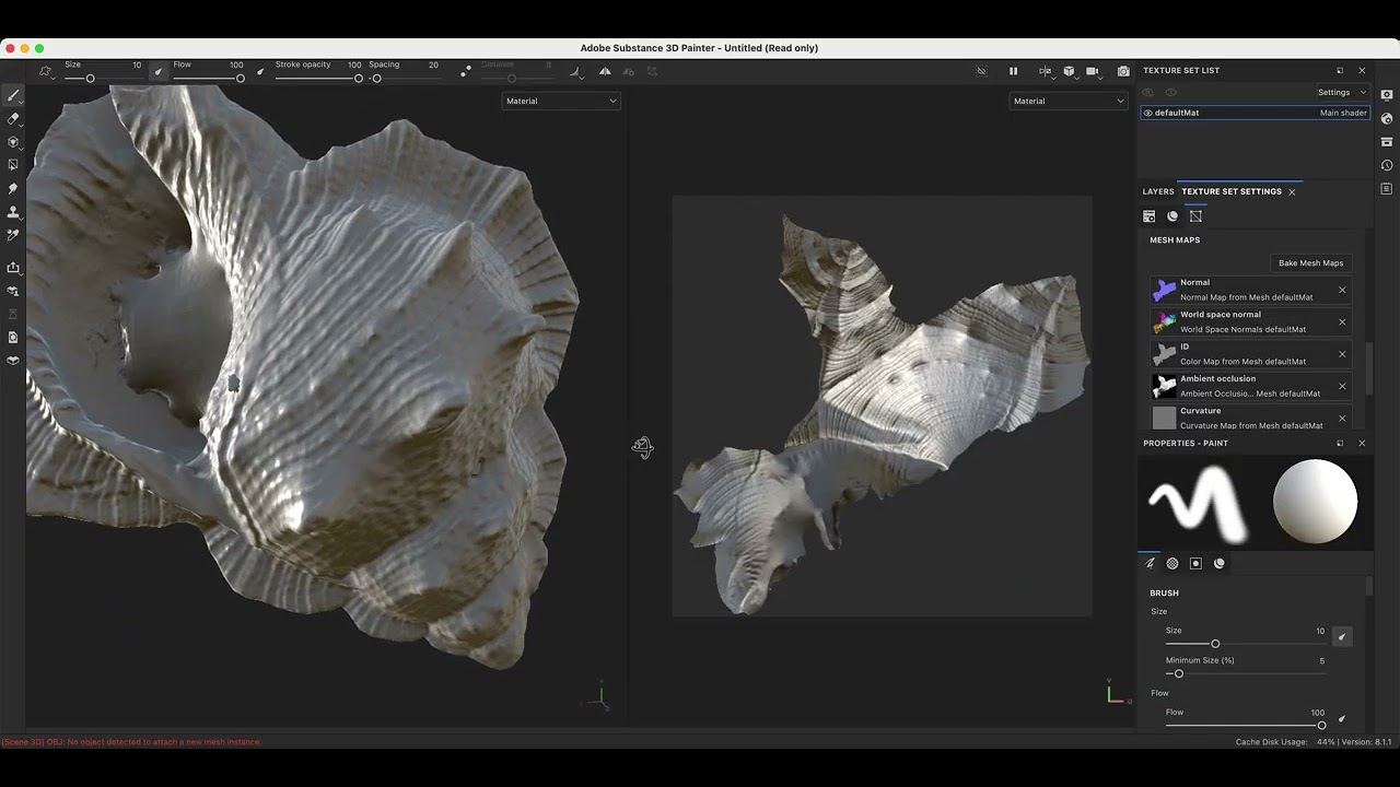 Shell 3D Scan Texturing Process