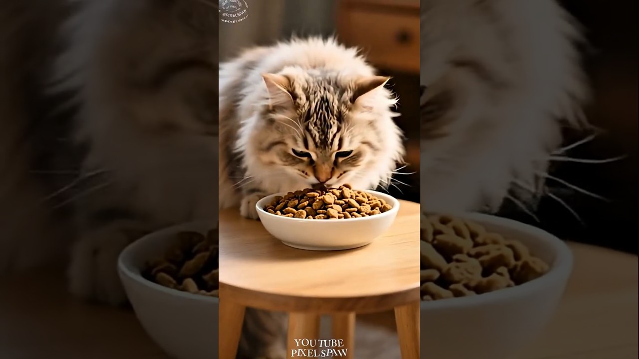 Cat&rsquo;s Honest Food Review 😼🍲 (ASMR) #animalintelligence #cat #catshorts #funny #cute #aicats #animals