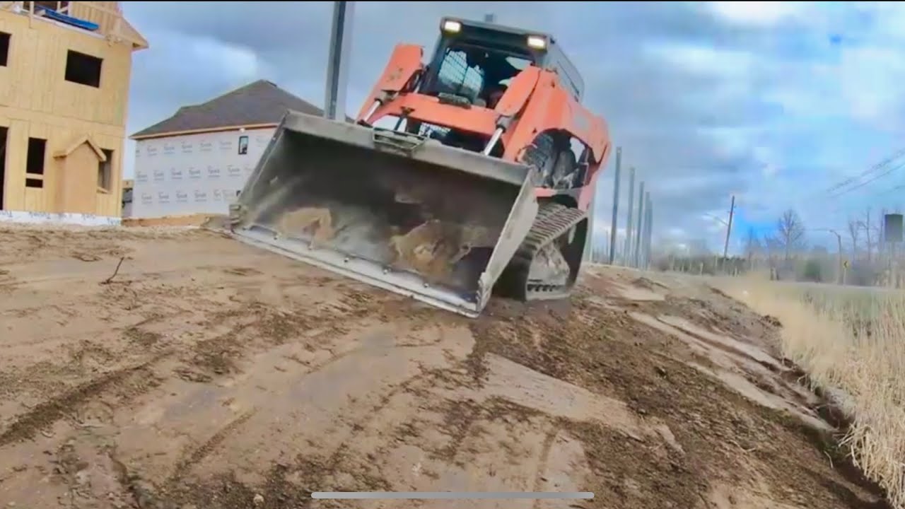 GRADING a DITCH & prep for SOUND PROOF WALL