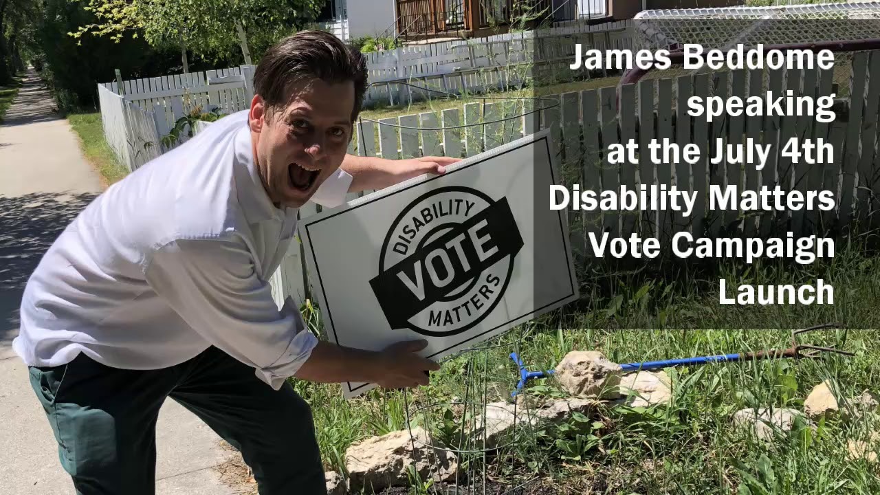 Green Party Leader James Beddome at the 2019 launch of the Disability Matters Vote Campaign
