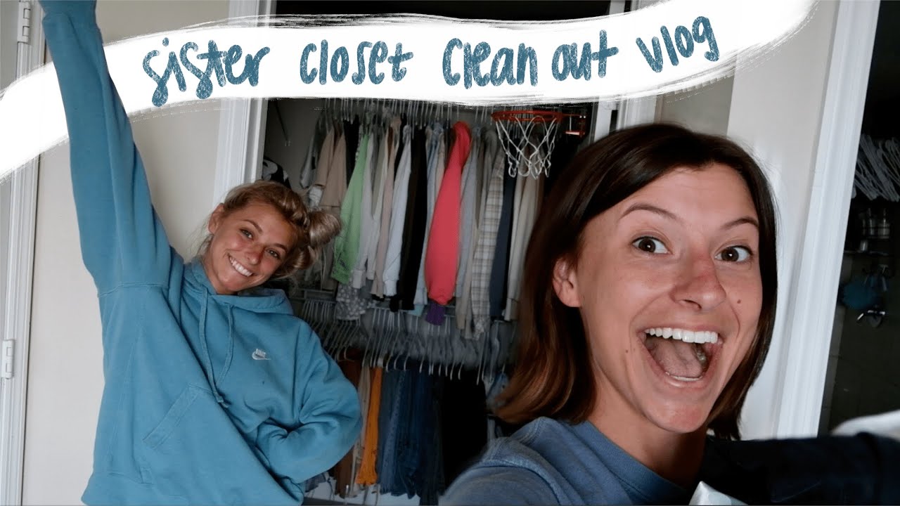 SISTER CLOSET CLEAN OUT: going through Gabi's closet and organizing everything + try on haul