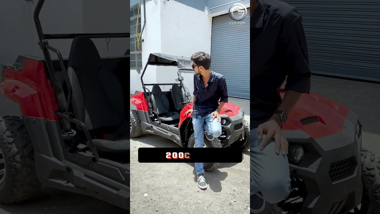 Rev up your adventure with the vibrant red UTV 200cc where power meets style on every off-road trail