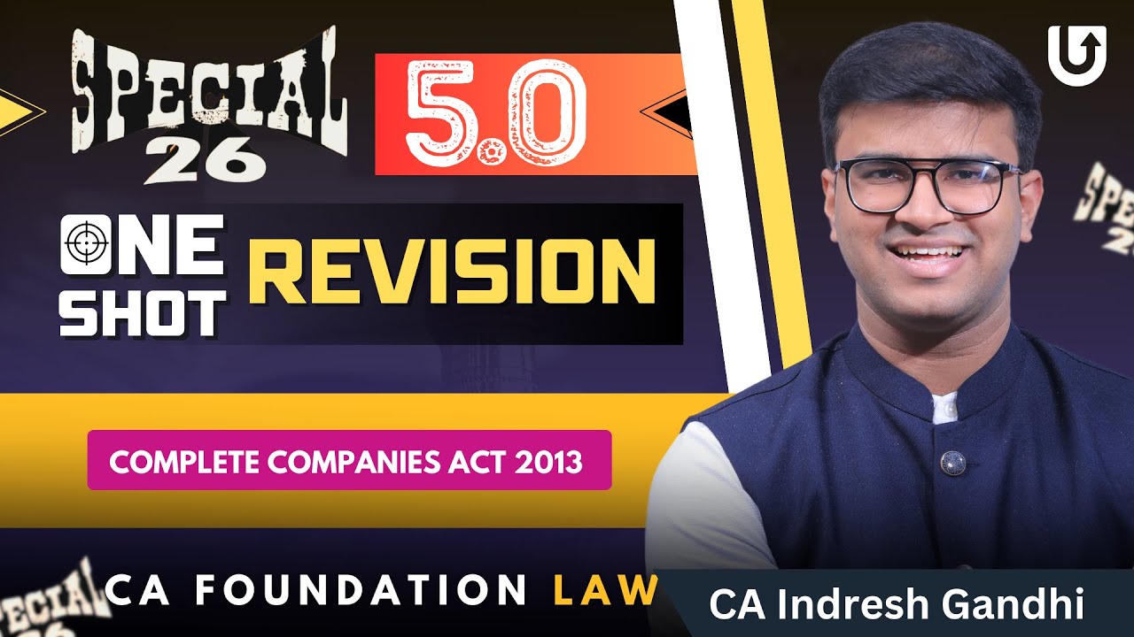 The Companies Act 2013 ( Part 2 ) | CA Foundation Law - Most Detailed Revision | CA Indresh Gandhi