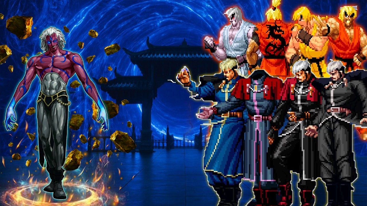 [KOF Mugen] Dark Boss Magaki Vs Dragon Ken,  Goenitz Team