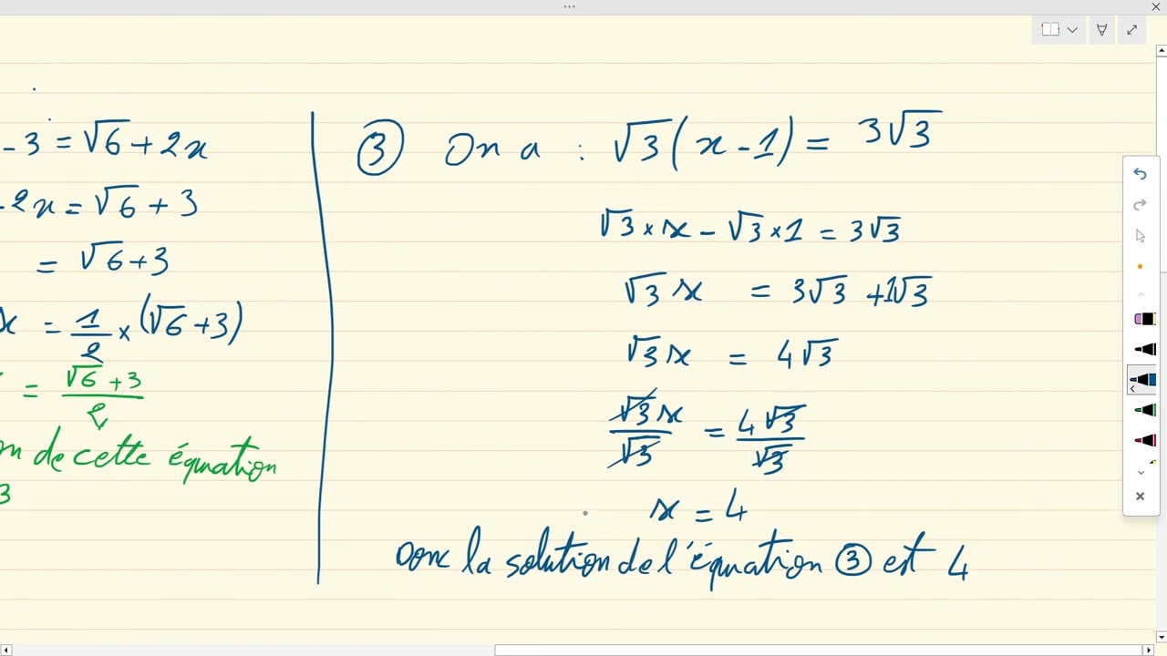 Correction d'app 2 : Les équations et les inéquations 3AC Ep 04