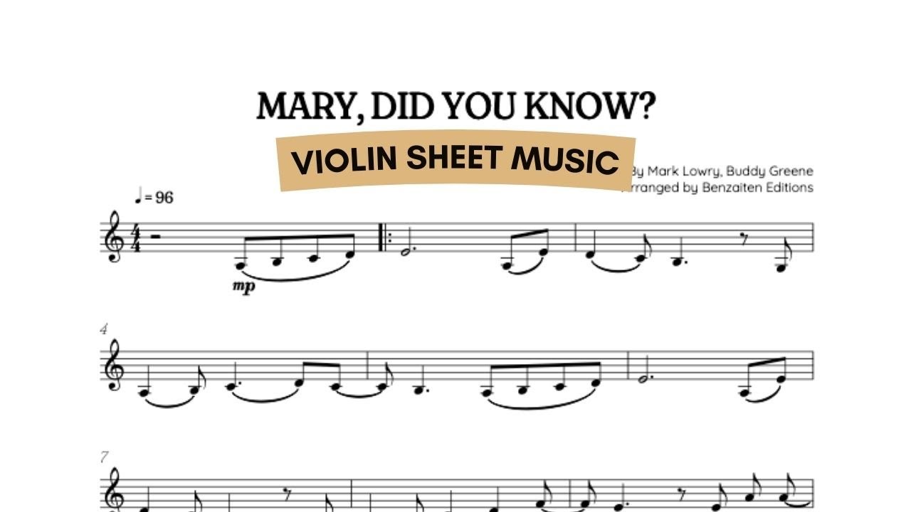 ⚝ VIOLIN ⁞ Mary, Did You Know? • Christmas Song | video sheet music