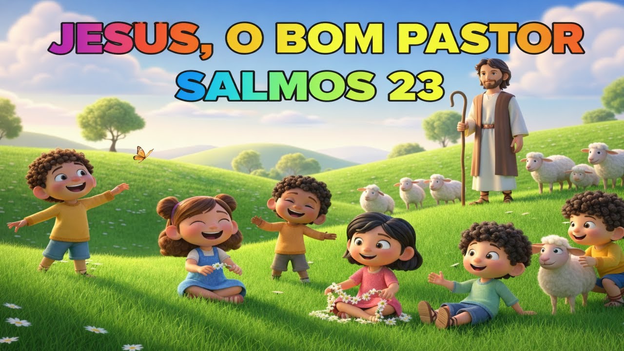 SALMOS 23 - JESUS O BOM PASTOR - Louvor Animado para Crianças! 🤩 aprender e adorar!