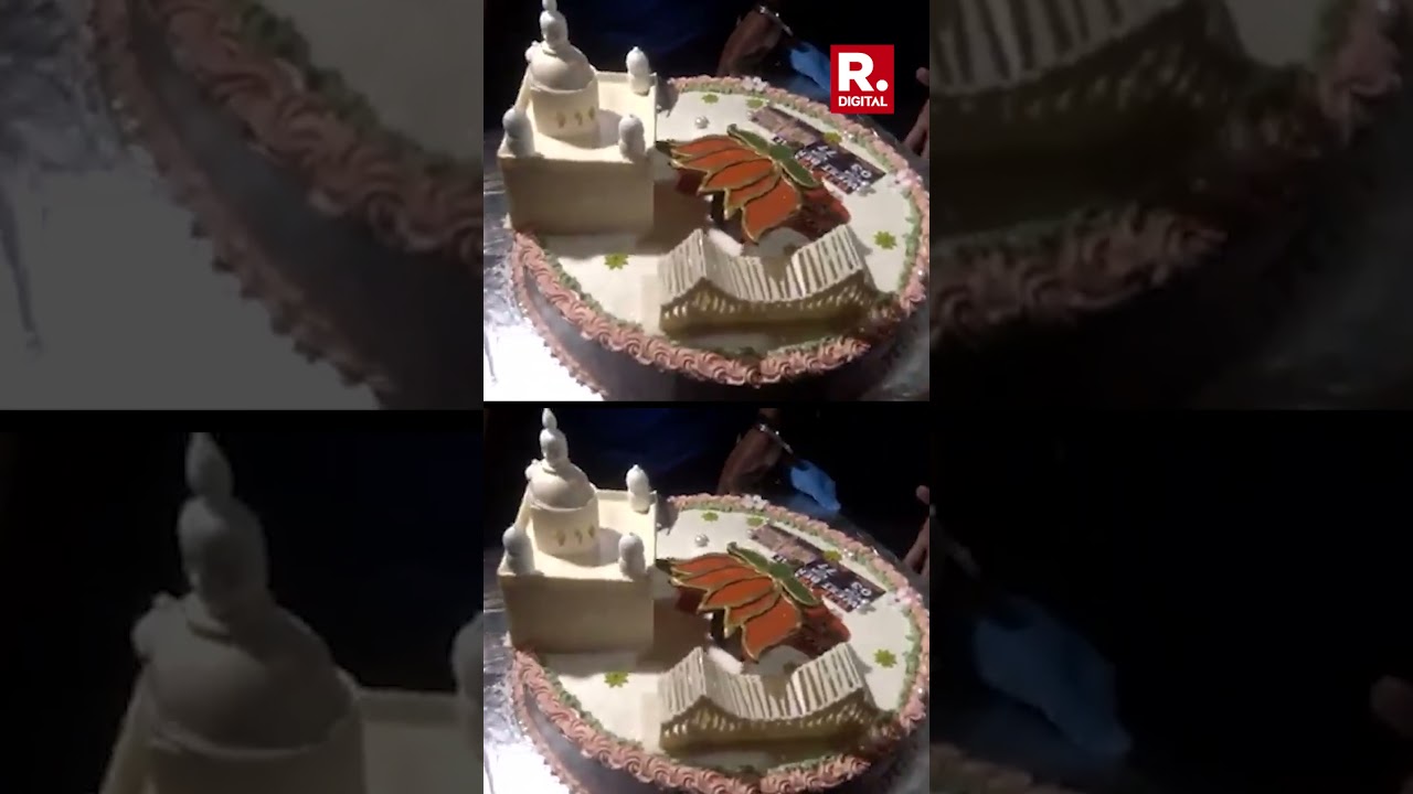 BJP Workers Marked The Party's Victory By Cake Cutting