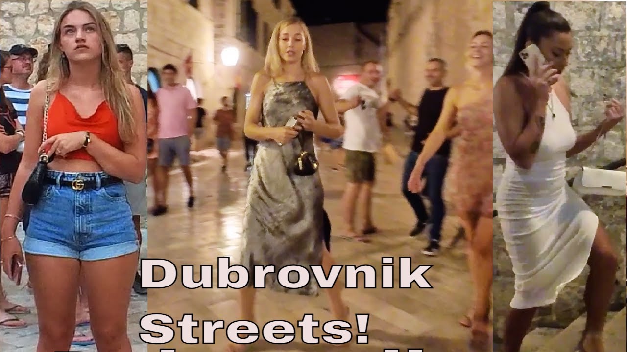 Дубровник Хорватия 4K | уличная видеосъемка и ночная жизнь старого города
