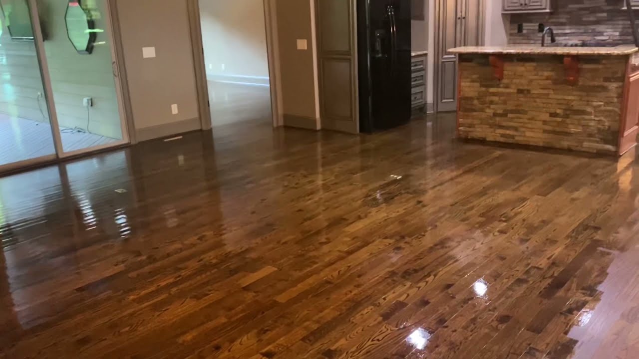 Hardwood floor buffing - screen and recoat with 2 coats