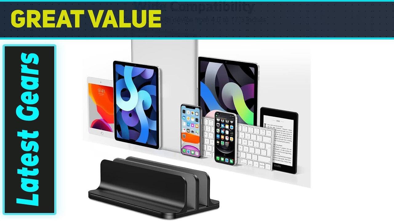 OMOTON Vertical Laptop Stand Updated Double Version Best Space Saving Desk Organizer