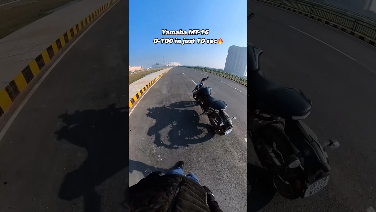 Mt-15 | 0-100 speed test🔥 #yamaha #mt15 #topspeed #speed #bike #bikeride #biker #motovlog #dragrace