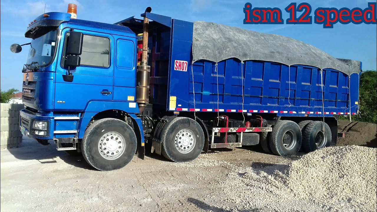 ism 12 speed shacman dump truck forwarding  from san bed full of san #shacman #bigrigs