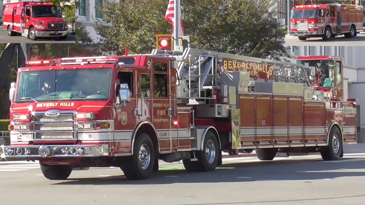 Beverly Hills Fire Dept. Truck 9 Engine 5 & Rescue 801 Responding 11/21/2025