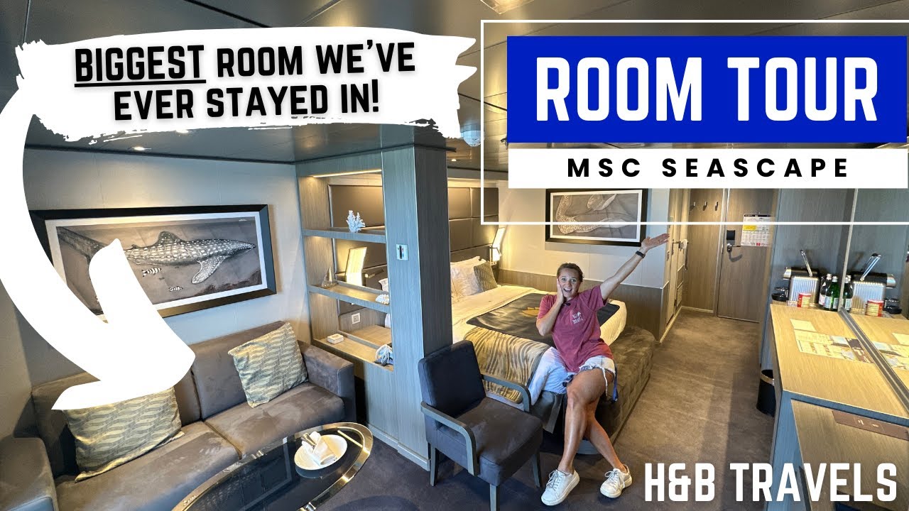 Room Tour on MSC Seascape || IT'S HUGE || H&B Travels