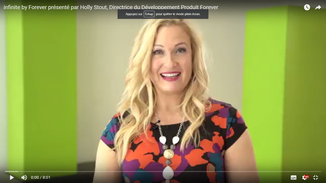 infinite by Forever présenté par Holly Stout, Directrice du Développement Produit Forever