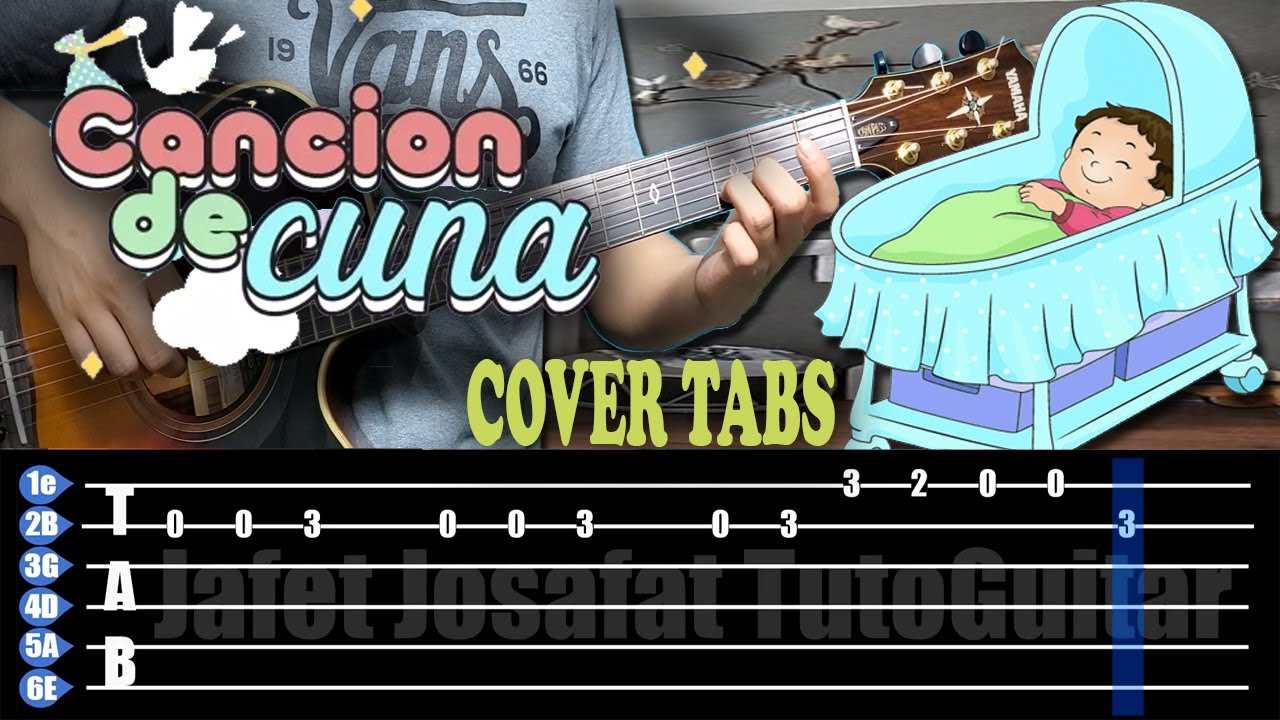 👶Como Tocar la Melodía de CANCIÓN DE CUNA En Guitarra Acústica(Tutorial COVER Tablatura Punteo)🌙