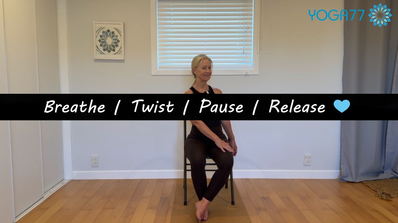 🪑Йога-комплекс сидя на стуле | Раскрытие тазобедренных суставов, скручивания и восстановление | 4...