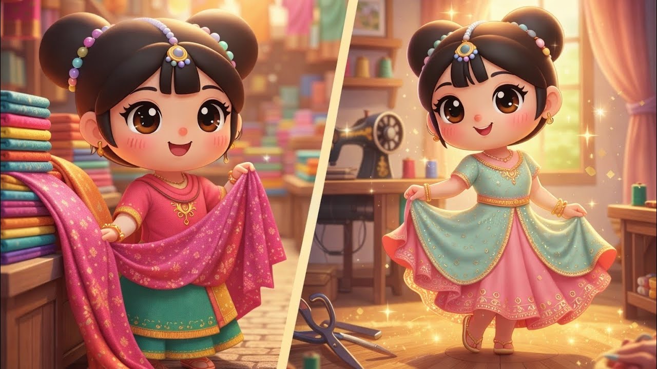 🧵 Market Se Stitching Tak | Fabric to Fashion | Cute Chibi Silai ✂️