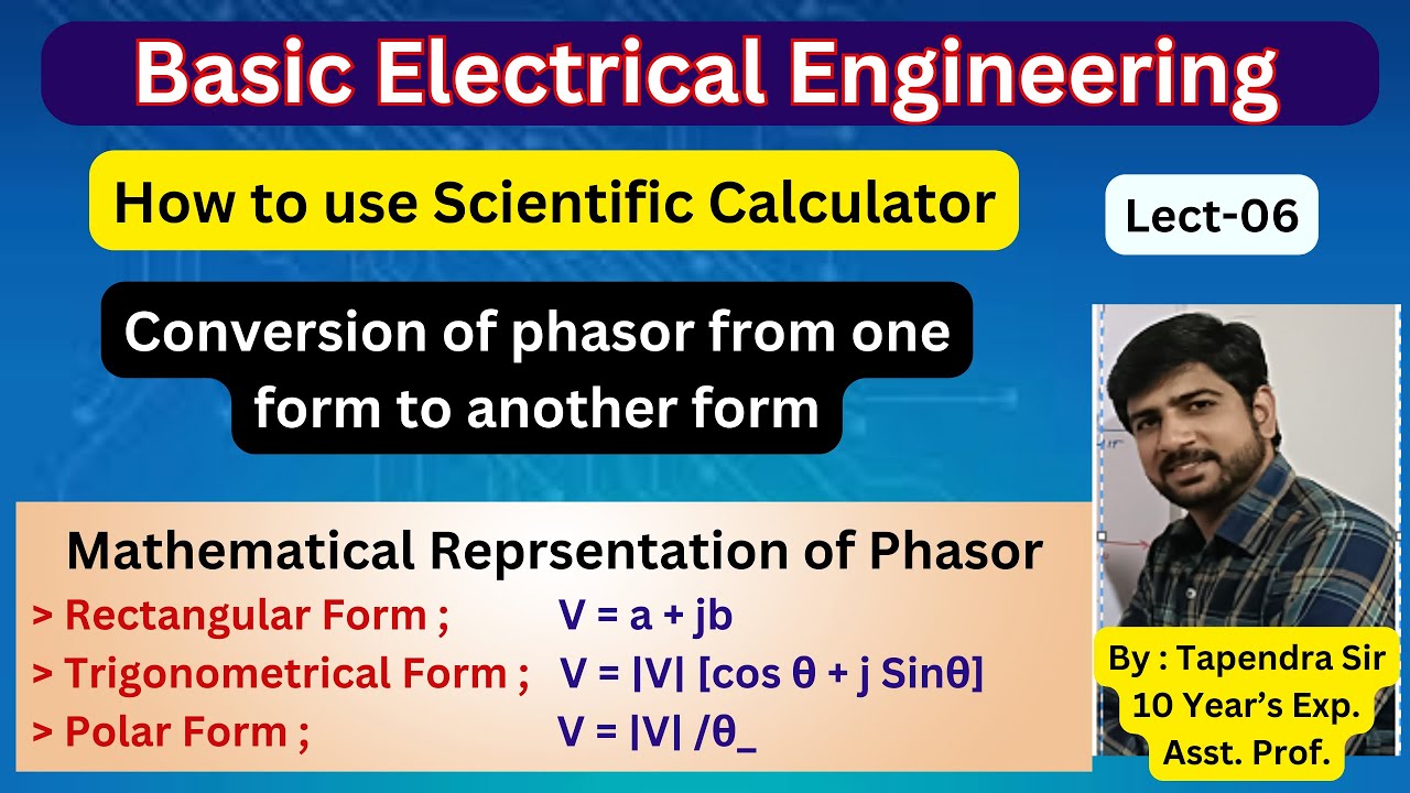 Lect-6 | Phasor Representation | Conversion of Rectangular to Polar form vice versa #accircuits