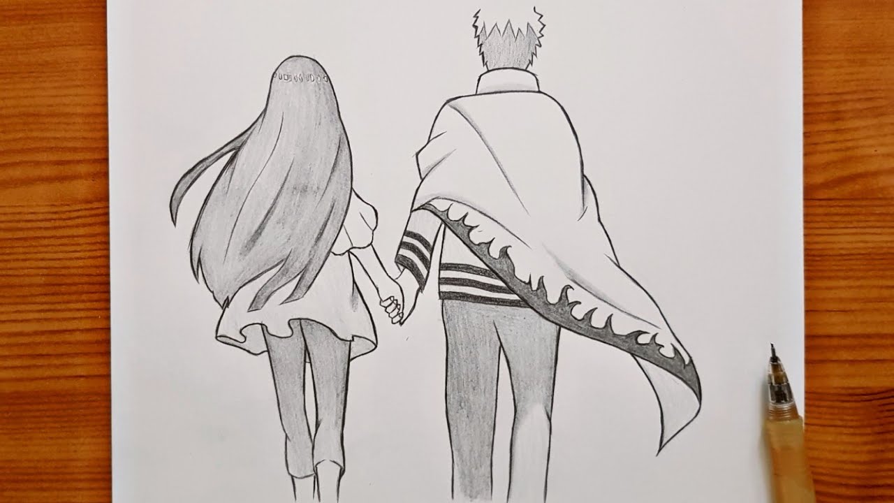 How to draw Naruto And Hinata | Naruto with Hinata step by step | easy tutorial drawing
