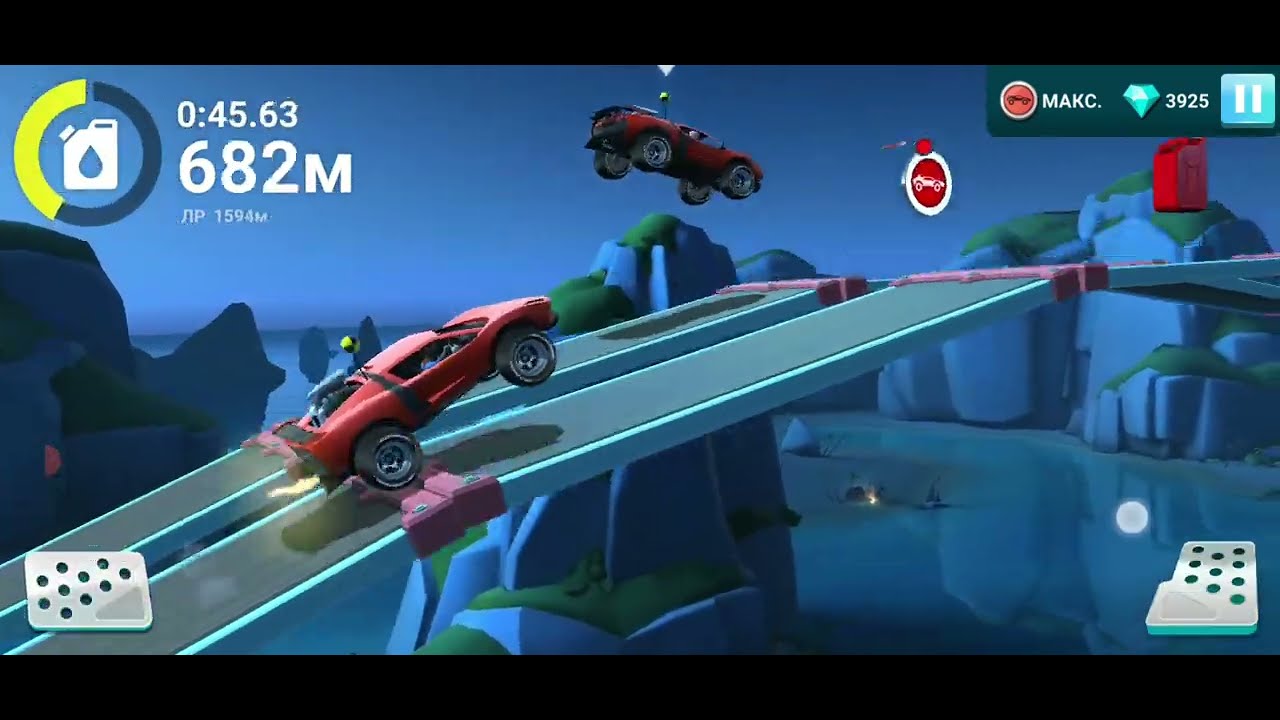MMX Hill Dash 2 Прошёл 3 марафона. 27,28,53 уровни.Тропики ночь, Арктика день, Каньон день