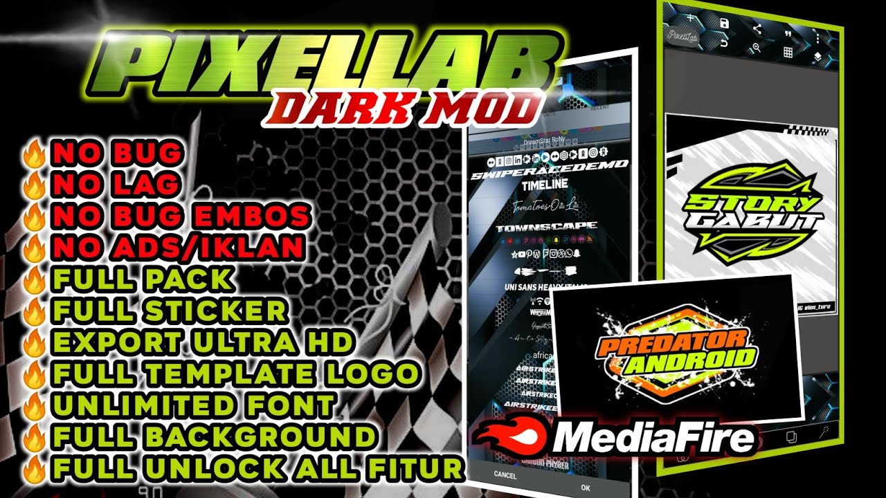 DOWNLOAD PIXELLAB DARK MOD VERSI 2.1.0 || NO BUG NO ERROR || Predator Android