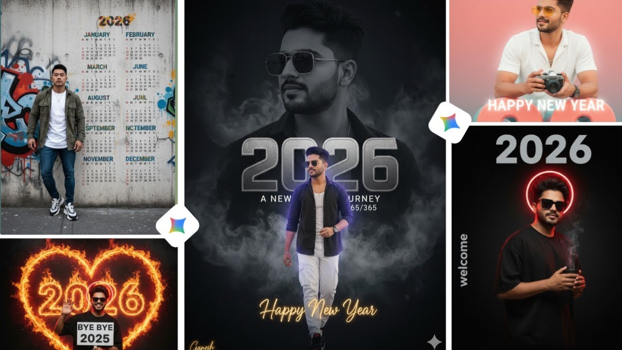 New Year 2026 Photo Editing with Gemini AI ✨ | Viral AI Prompts | One Click Editing  #newyear2026