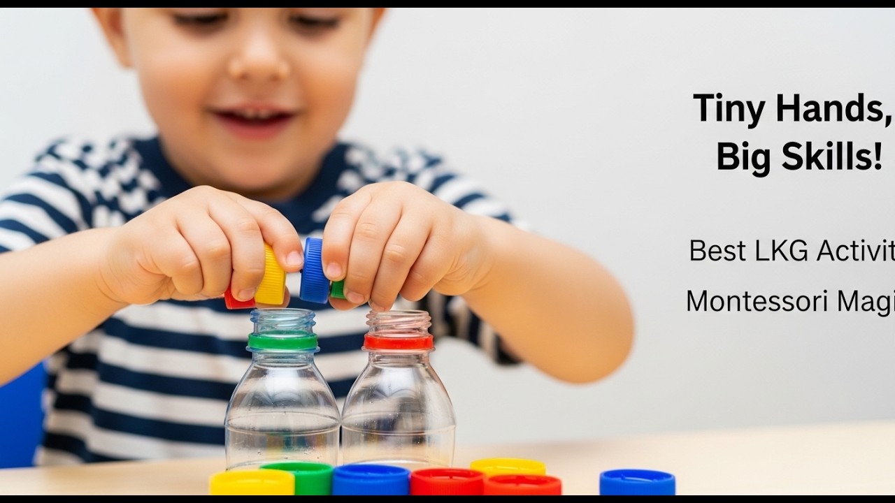 “This Simple Bottle Cap Activity Boosts Brain Power 🧠 | LKG Montessori”