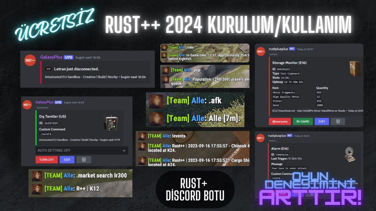 Rust+ &Uuml;cretsiz Discord Bot Kurulum/Kullanım | 2024