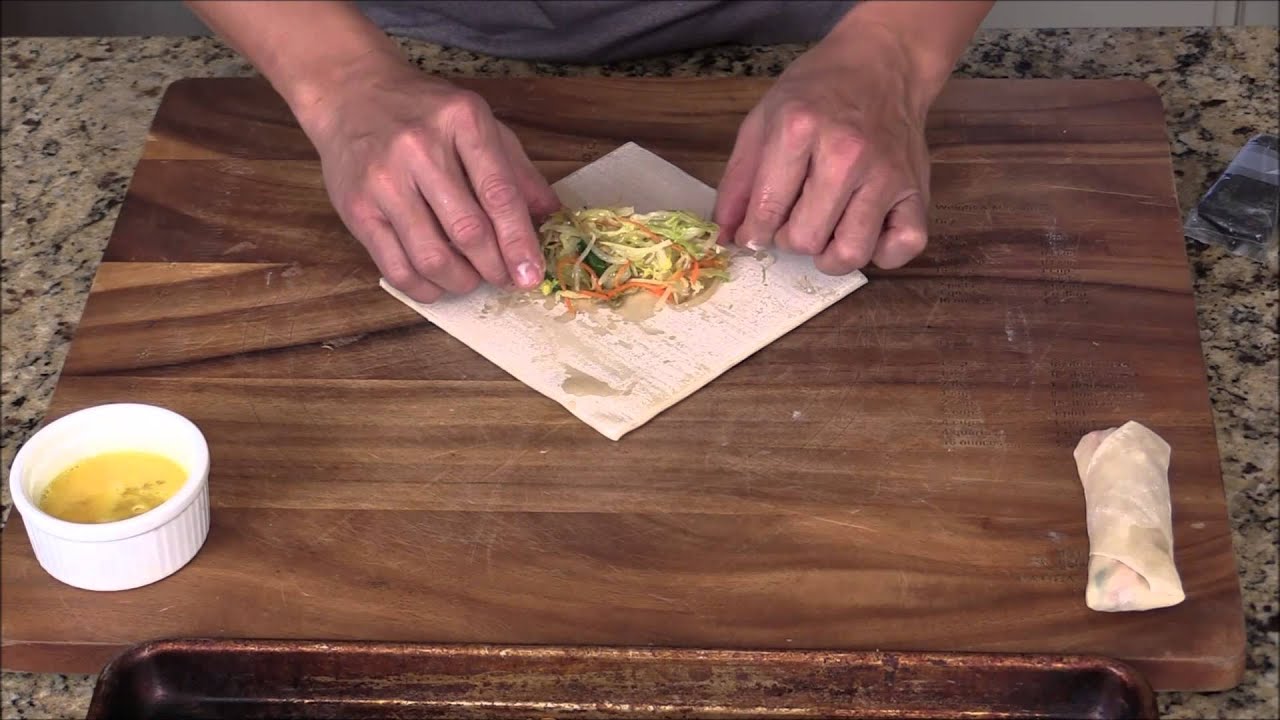 Homemade Chicken And Vegetables Egg Rolls