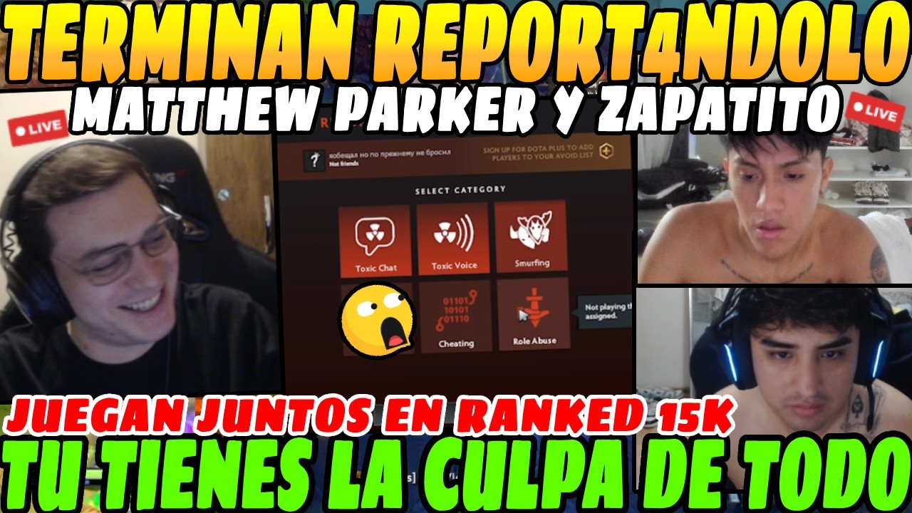 😲Terminan metiendole R3PORT! Matthew Parker y Zapatito se encuentran en RANKED😲| PUT34N a zapatito😲