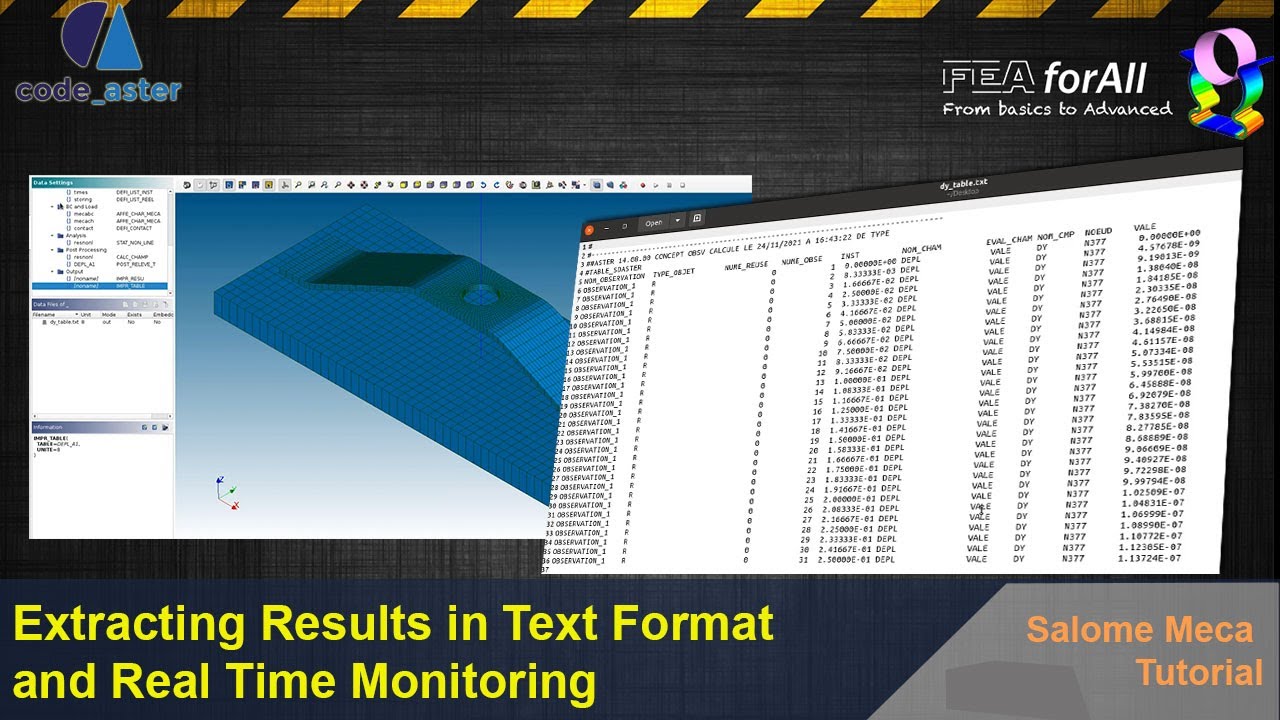 Extracting Results in Text and real time monitoring in Code_Aster