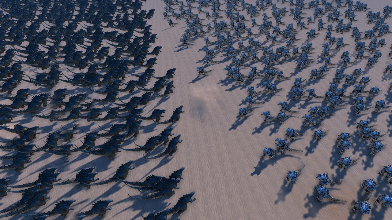 1.000 GODZILLA vs 1.000 MECHZILLA - Ultimate Epic Battle Simulator