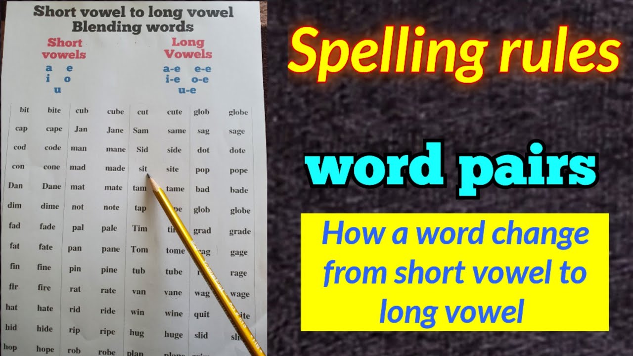 Short vowels and long vowels | spelling rules in english | aeiou