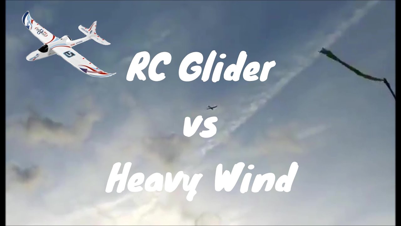 RC Plane (glider BETA 1400) in heavy wind (Hurricane Sabine)
