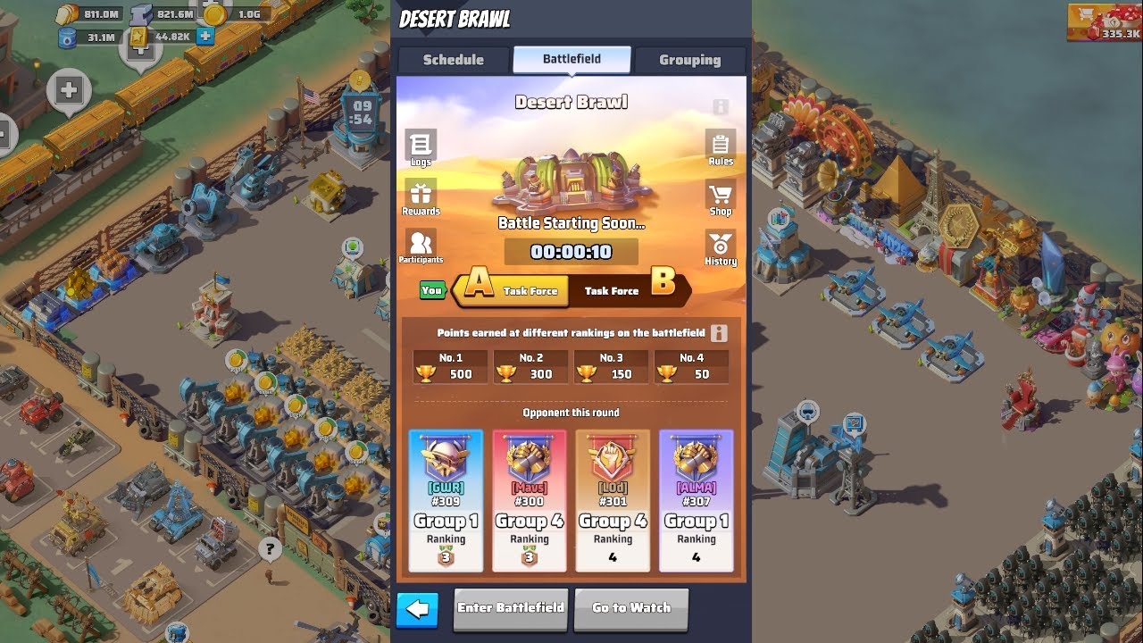 LastWar Desert Brawl Round 3 - #309 GWR, #301 LOd, #300 MAVS, #307 ALMA