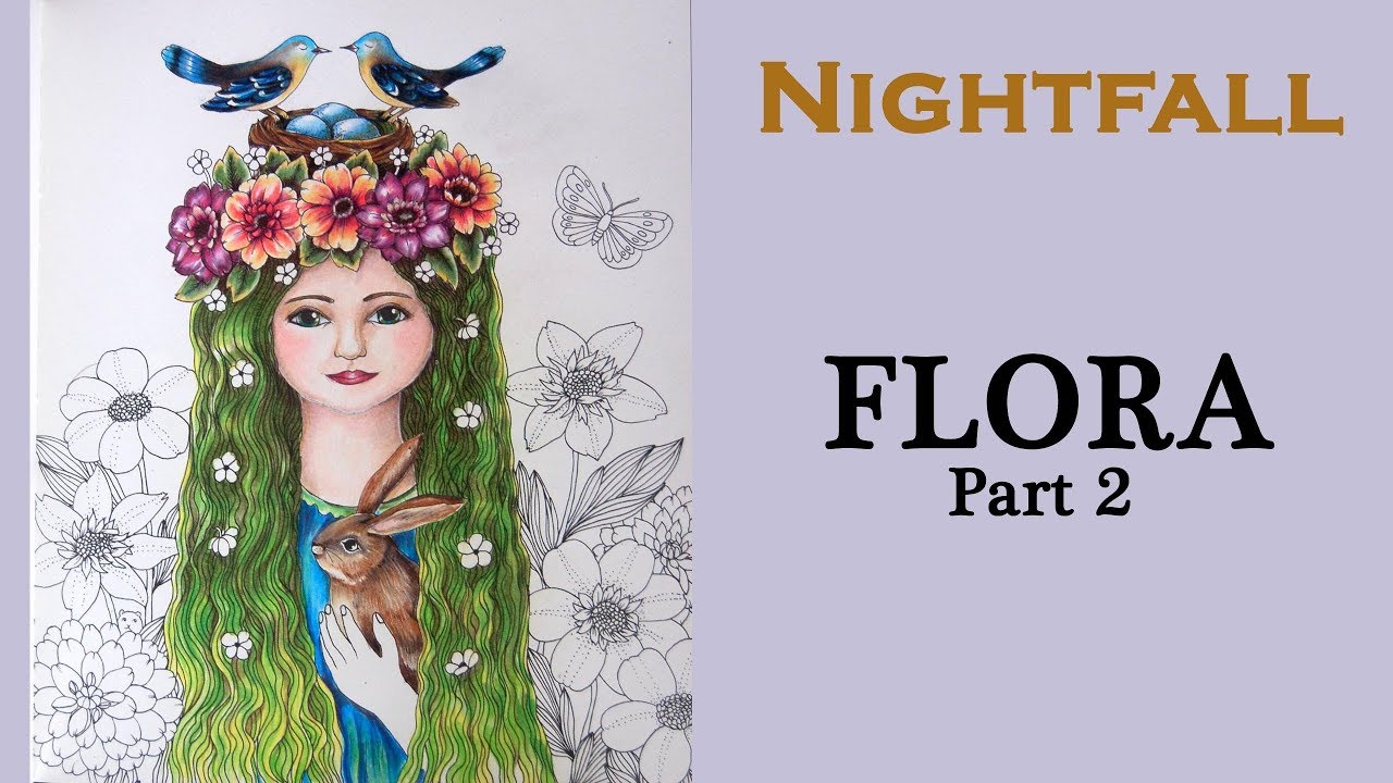 Coloring 'Nightfall' by Maria Trolle. Flora. Part 2