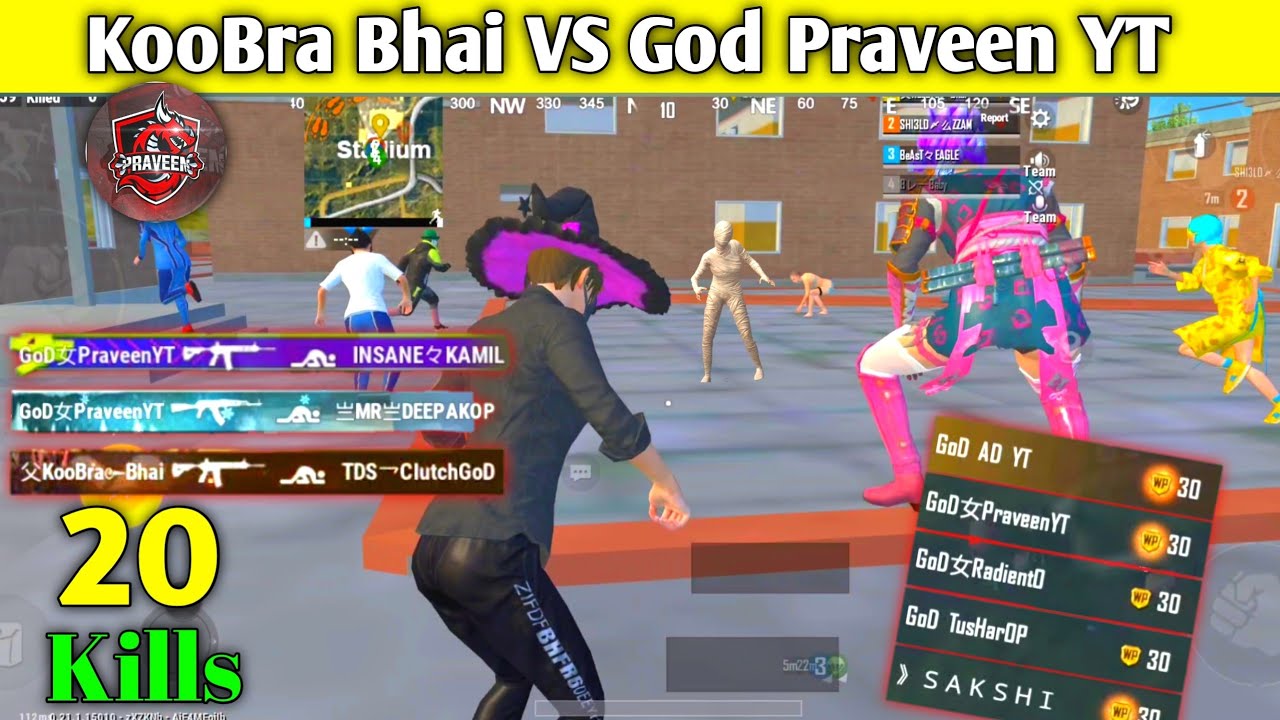God Praveen YT Vs Koobra Bhai in Pubg Mobile Lite | God Tushar OP Vs Koobra Bhai Intense Fight