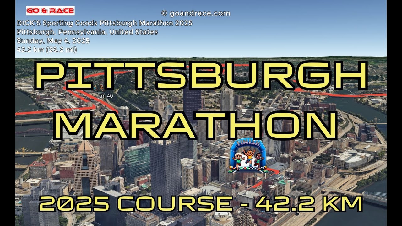 DICK'S Sporting Goods Pittsburgh Marathon 2025: fly over the marathon course! Video of the race path