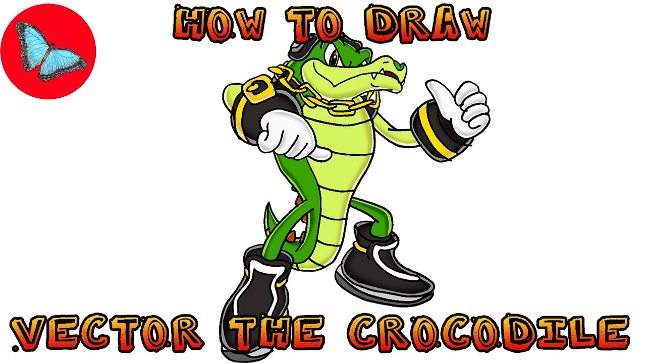 How To Draw Vector the Crocodile - Sonic the Hedgehog | Drawing Animals