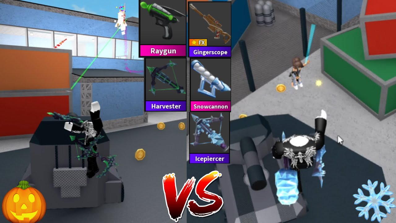 SPECIAL CHRISTMAS VS HALLOWEEN WEAPONS IN MM2 (Murder Mystery 2)