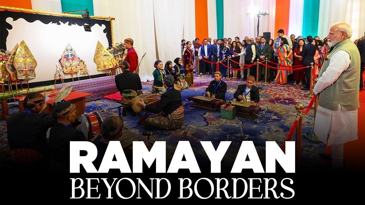 PM Modi witnesses Indonesia's iconic Wayang Kulit performance on the Ramayan upon his arrival..