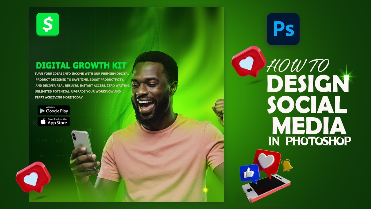Create Your Own Social Media Ads & Posters in Adobe Photoshop | Step-by-Step (Beginner Friendly)