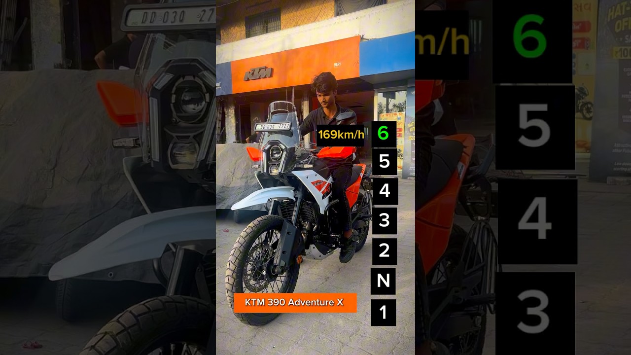 Maximum speed for each gear on a KTM 390 Adventure X Top Speed #shorts #ktmindia #ktm390adventurex