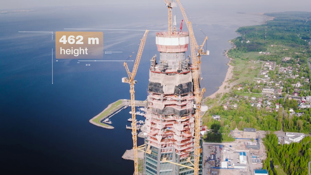 Liebherr - tower cranes build the highest building in Europe