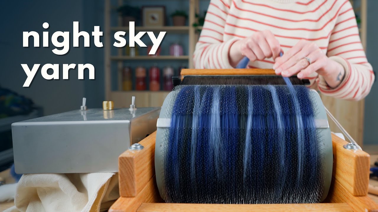 Making Night Sky Yarn (Carding & Spinning)