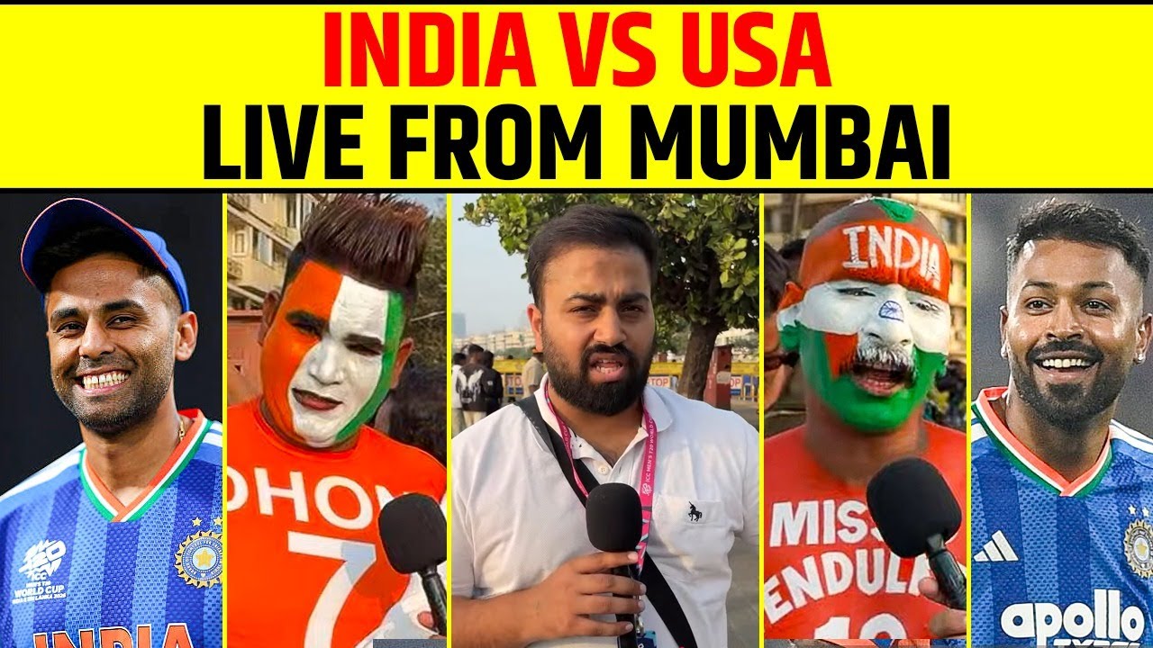 🔴IND VS USA - LIVE FROM MUMBAI, TEAM ARRIVAL & FANS REACTION